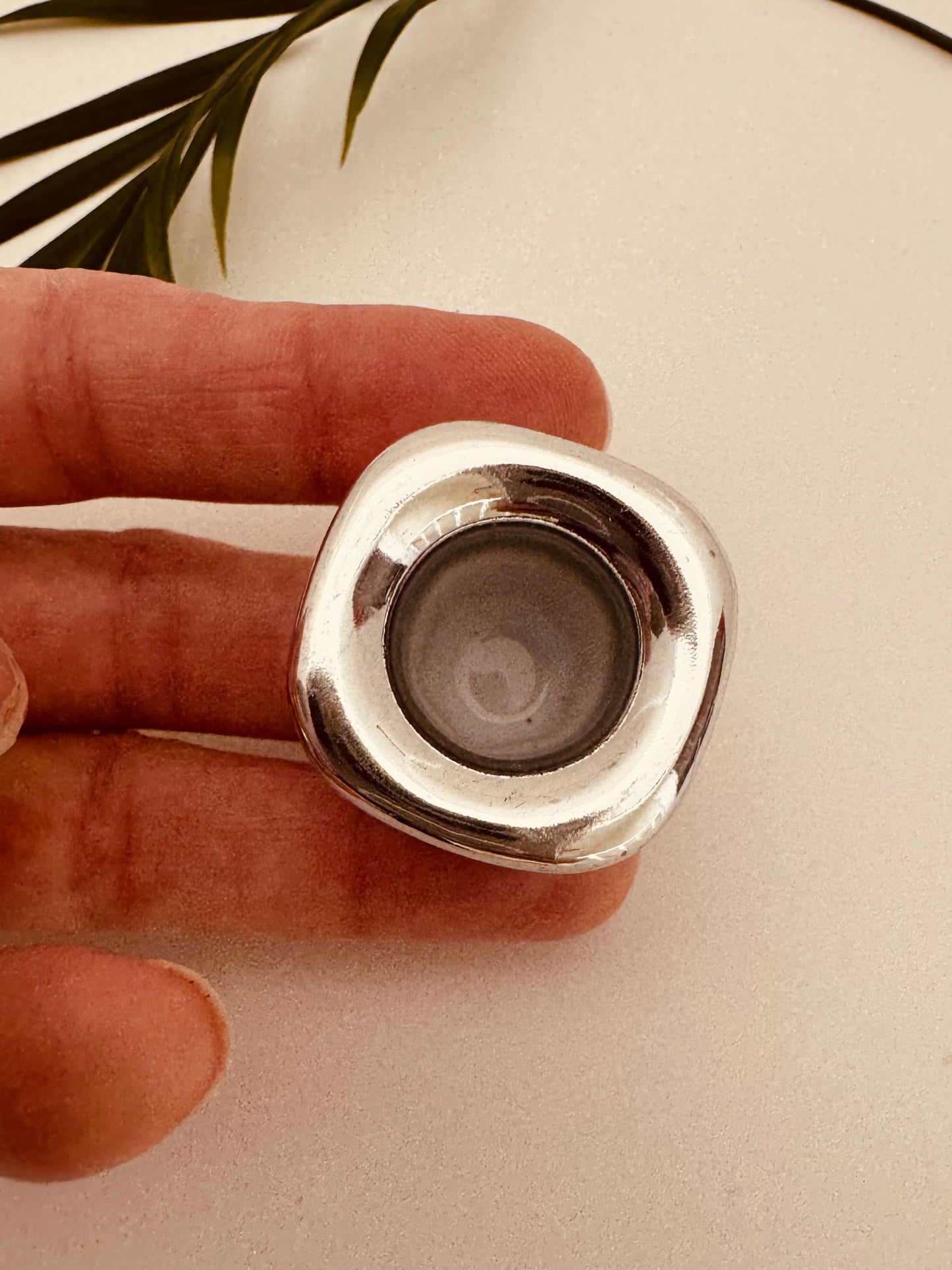 Ceramic Chime Candle Holder- Silver - Moon Room Shop and Wellness