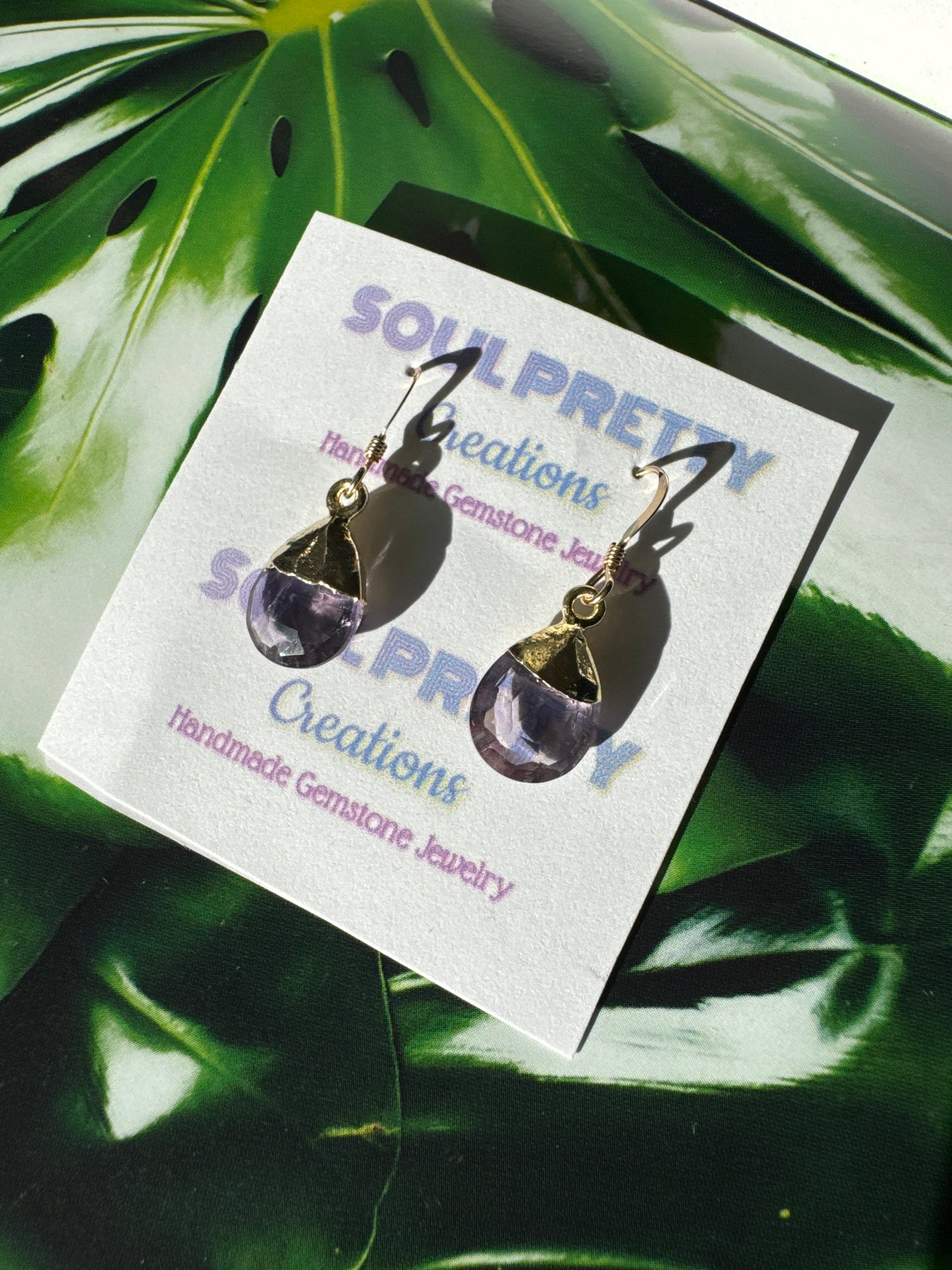 Amethyst Faceted Gold Fill Earrings - Moon Room Shop and Wellness