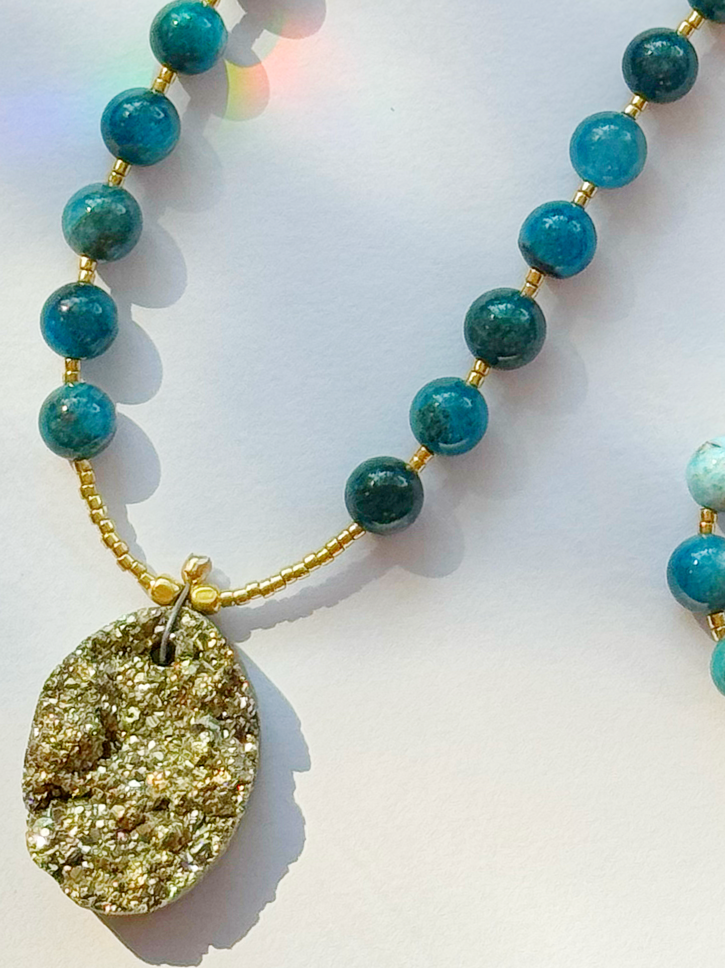 Soul Pretty Pyrite + Apatite Handmade Gold Fill Necklace