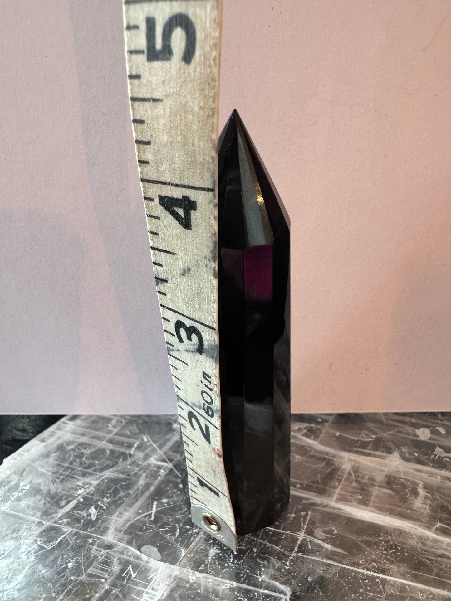 Black Obsidian Faceted Tower 145 g - Moon Room Shop and Wellness
