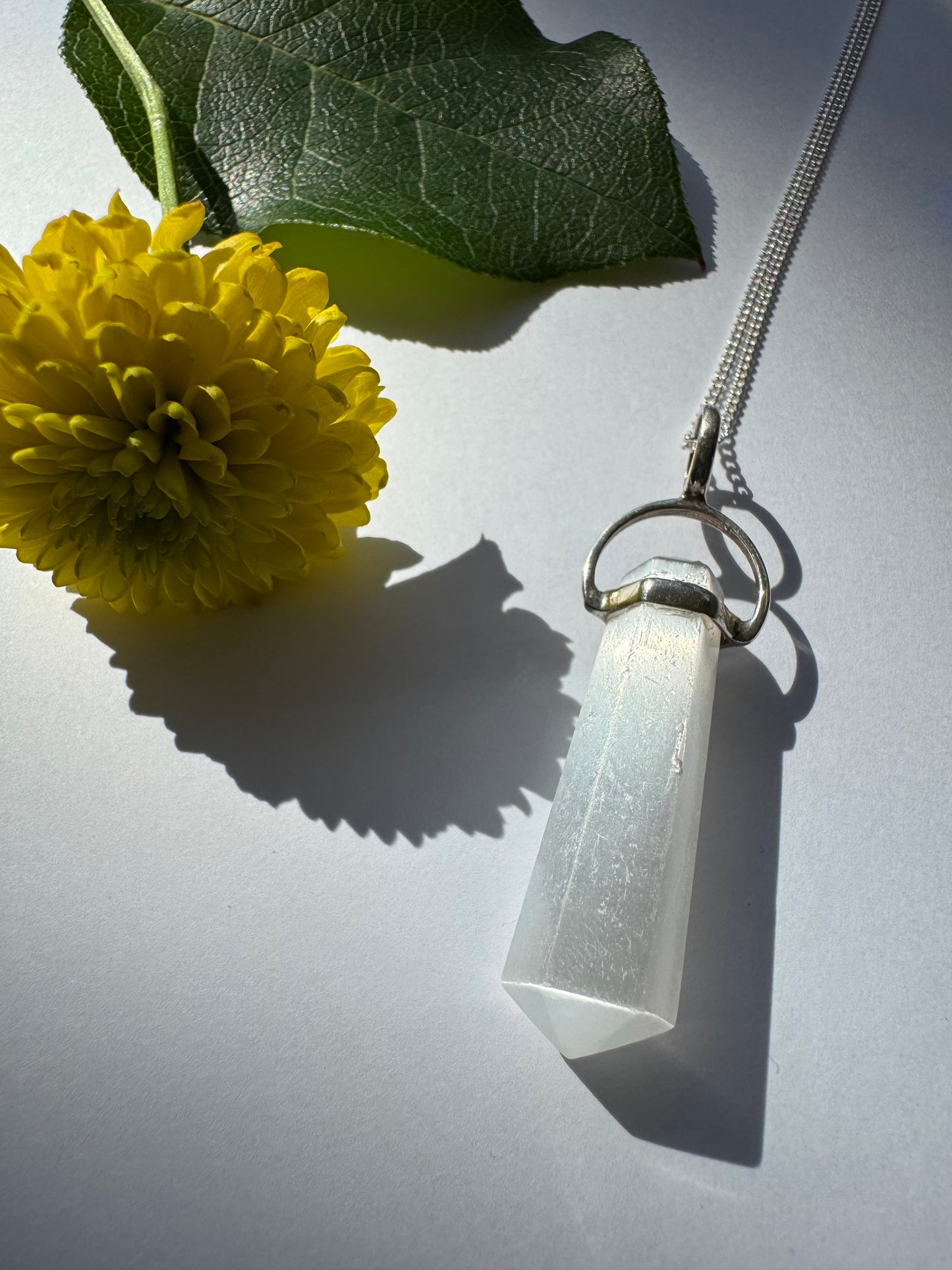 Selenite Sterling Silver Necklace - Moon Room Shop and Wellness