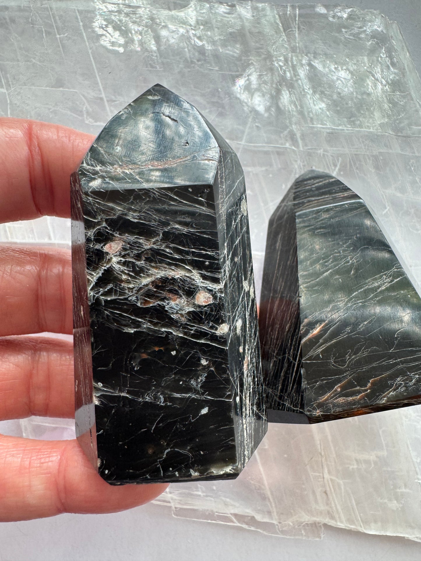 Black Tourmaline w Iron Mini Tower 70-80 g - Moon Room Shop and Wellness