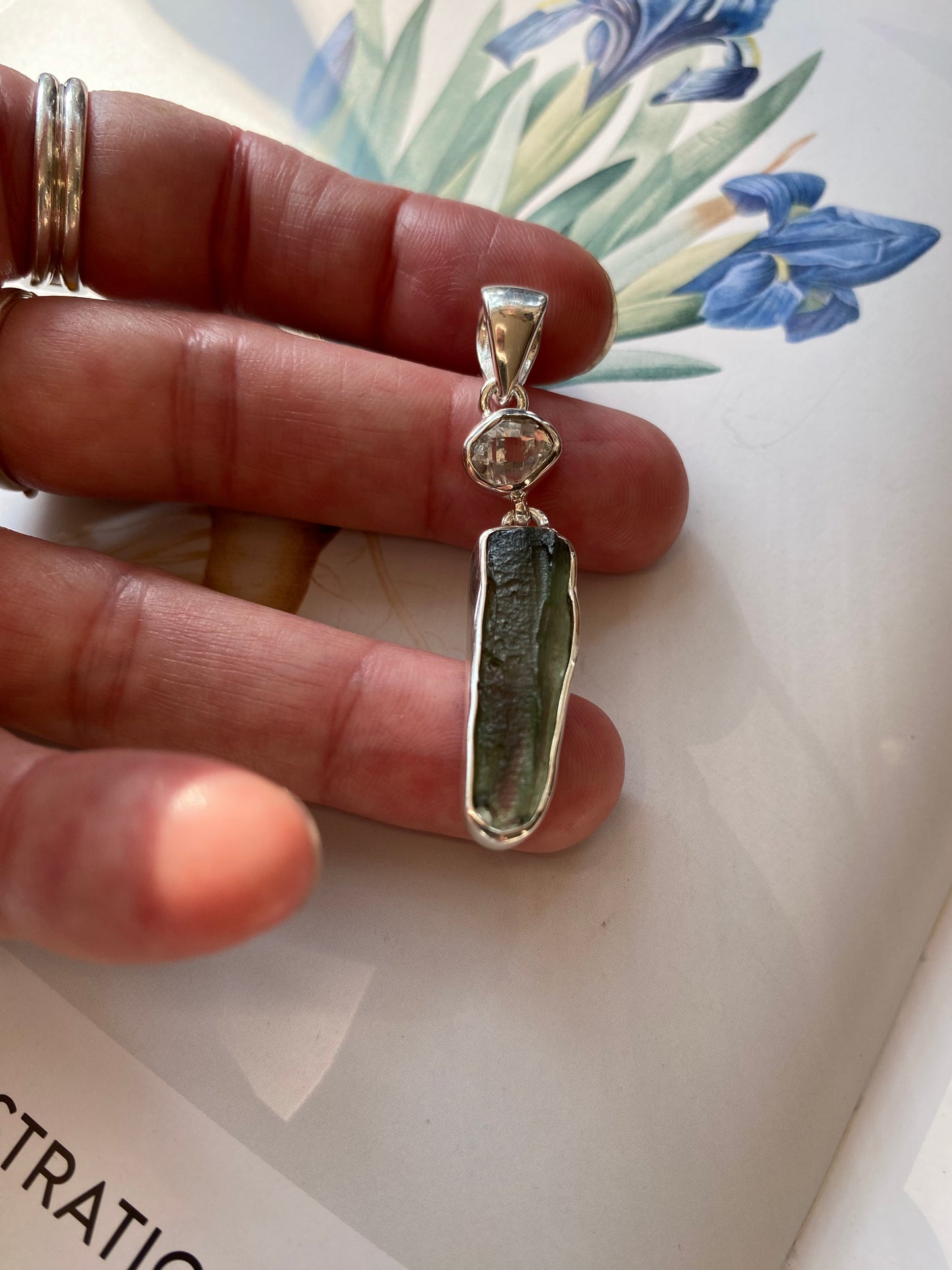 Moldavite Herkimer Pendant - Moon Room Shop and Wellness