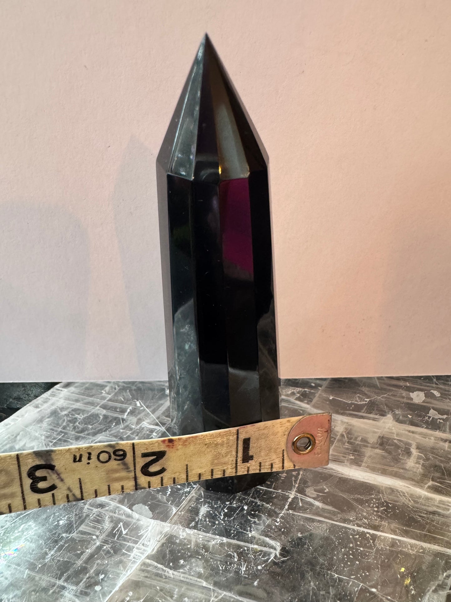 Black Obsidian Faceted Tower 145 g - Moon Room Shop and Wellness