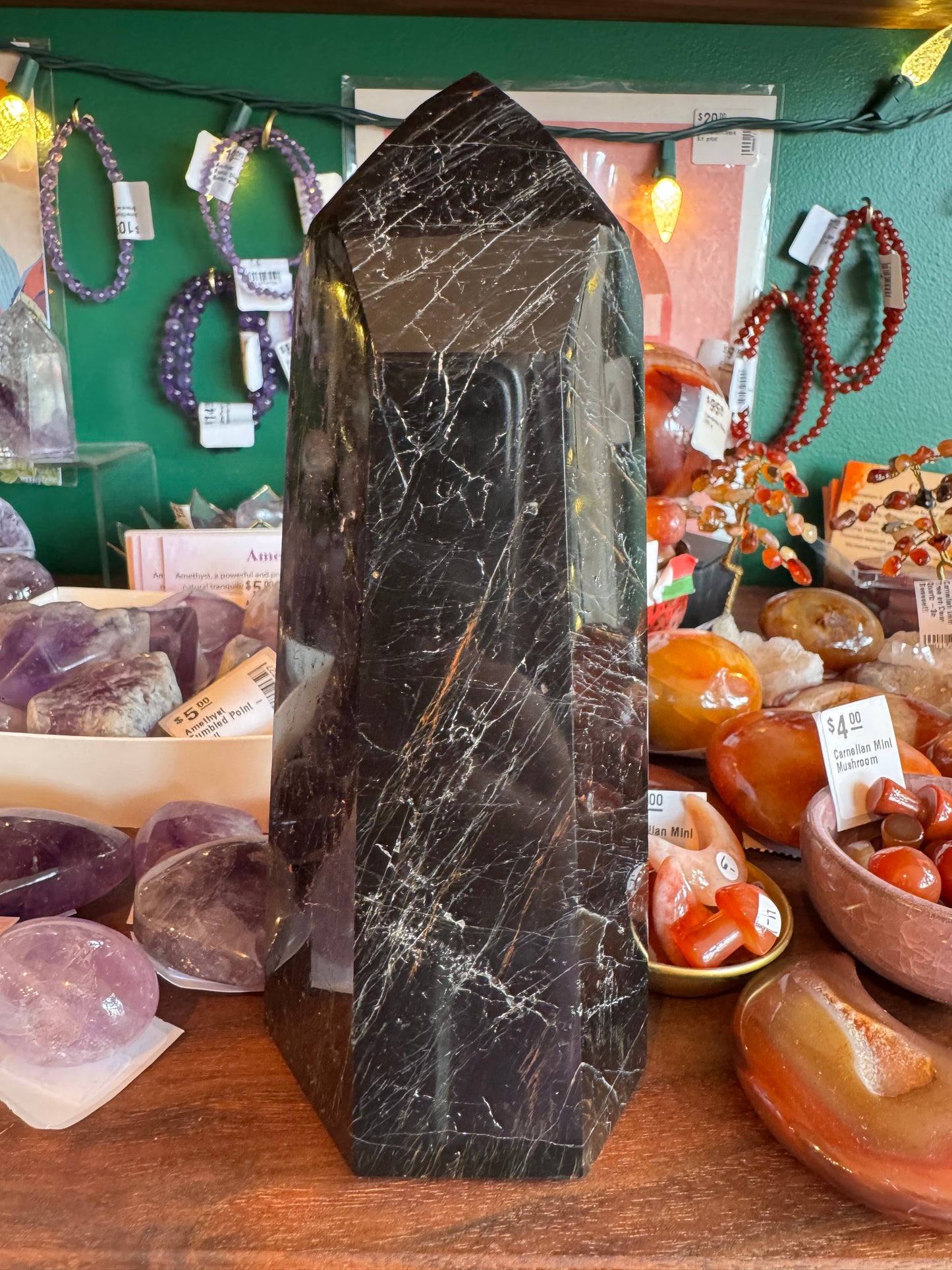 Black Tourmaline Tower 1.84 lbs Brazil - Moon Room Shop and Wellness