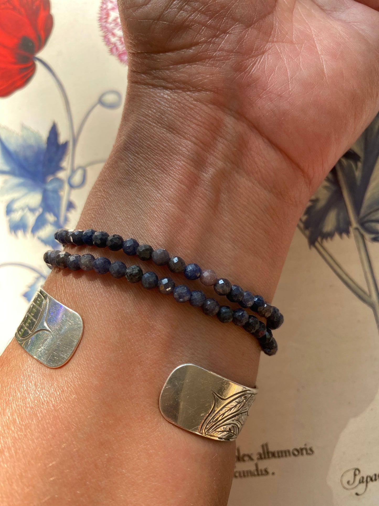 Sapphire 4mm Stretch Bracelet - Moon Room Shop and Wellness