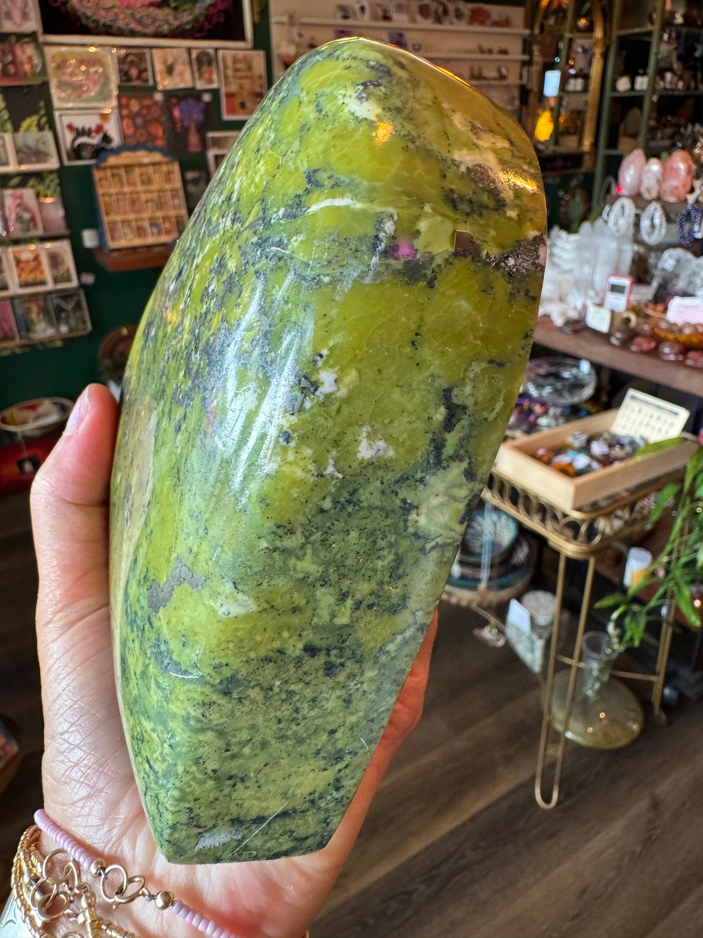 Serpentine with Pyrite Heart 3.29 lb- Mexico- Beauty! - Moon Room Shop and Wellness
