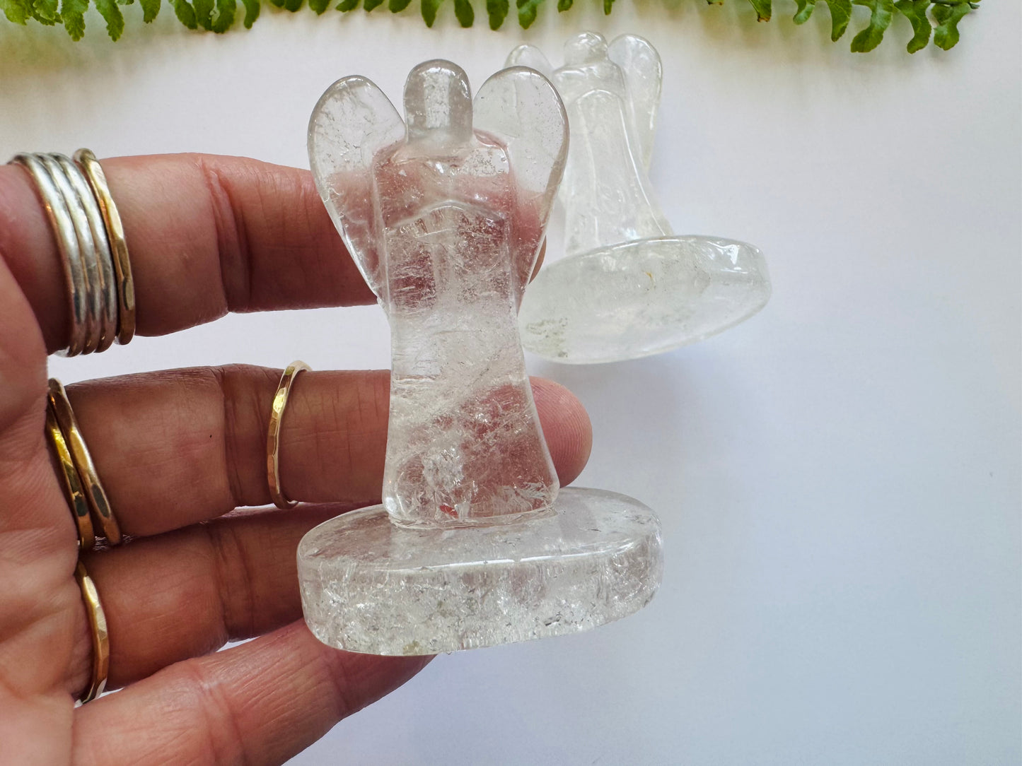Clear Quartz Angel w Base - Brazil - 2-2.5 inch - Moon Room Shop and Wellness