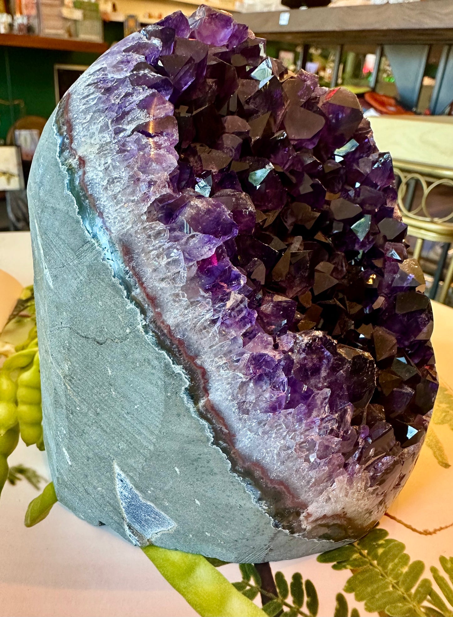 Brazilian Dark Purple Amethyst Standing Cluster 4.4 lb - Moon Room Shop and Wellness