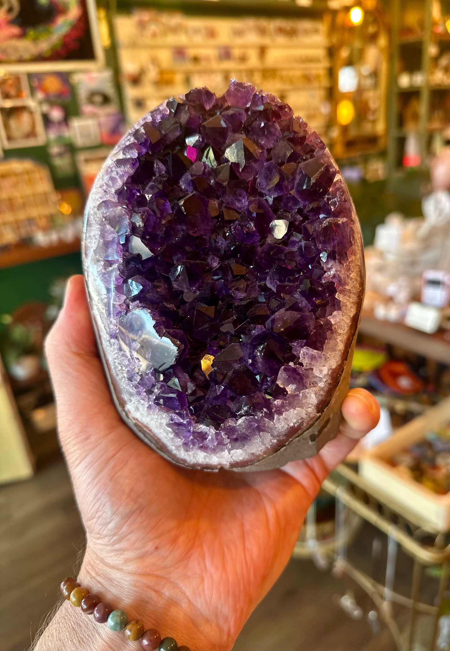 Brazilian Dark Purple Amethyst Standing Cluster 4.4 lb - Moon Room Shop and Wellness