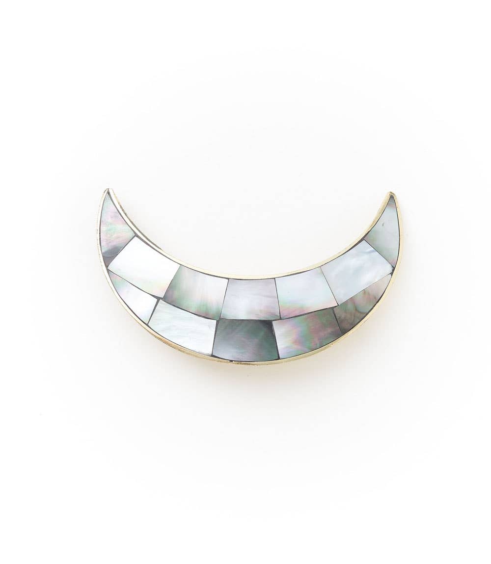 Chandra Crescent Moon Barrette - Mother of Pearl - Moon Room Shop and Wellness