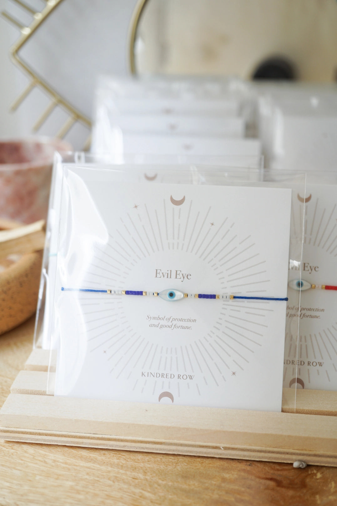 Evil Eye Cord Bracelet, Blue - Moon Room Shop and Wellness