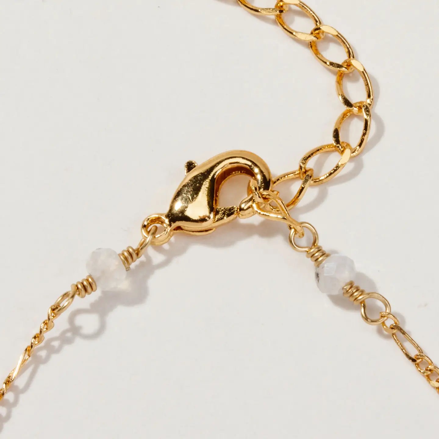 Moonstone Triangle Dainty Necklace in Gold Plated Brass - Moon Room Shop and Wellness
