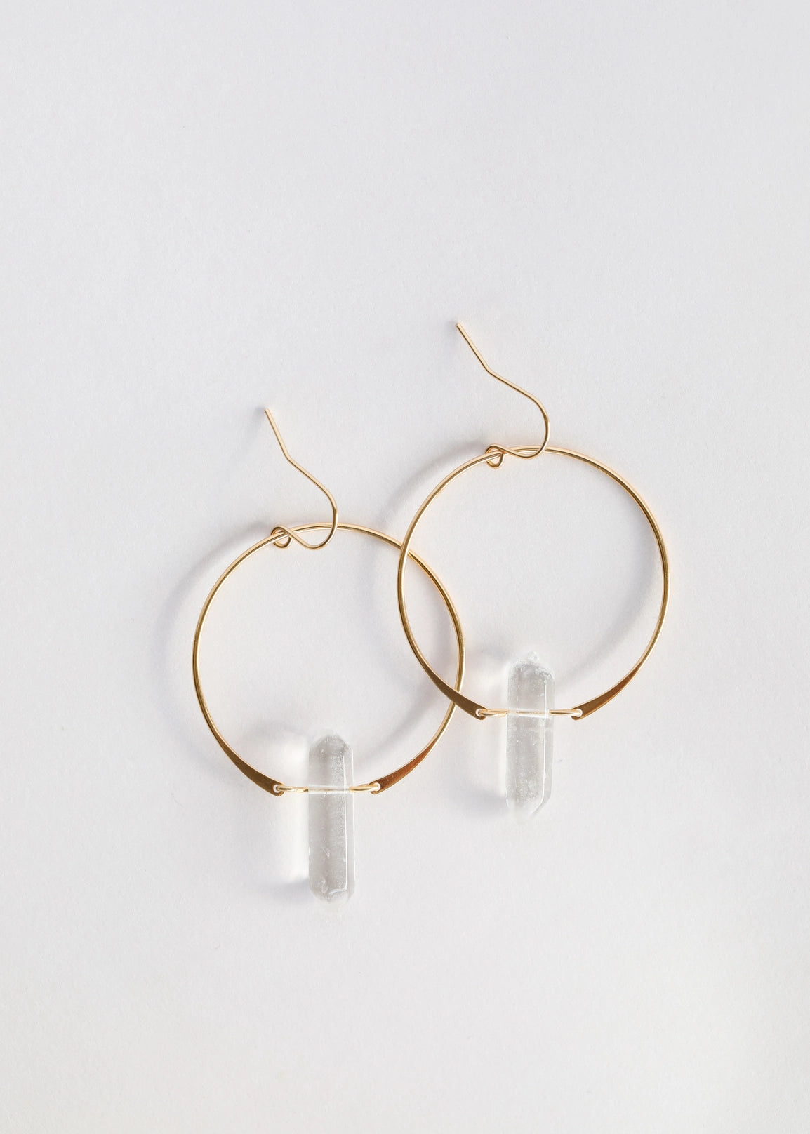 Clear Quartz Hoop Earrings - Moon Room Shop and Wellness