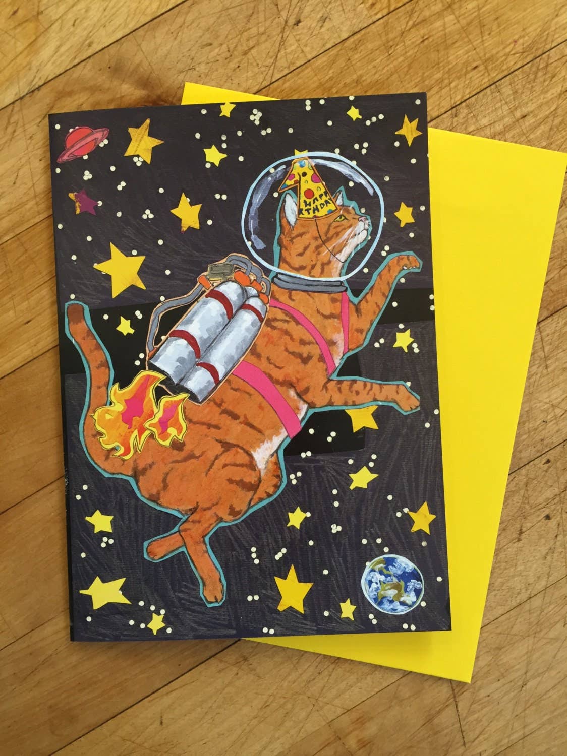 Astro Cat Birthday Card - Moon Room Shop and Wellness