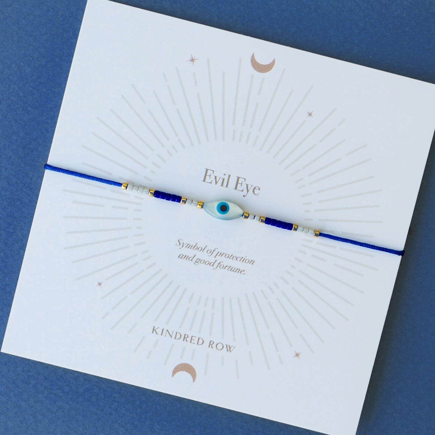 Evil Eye Cord Bracelet, Blue - Moon Room Shop and Wellness