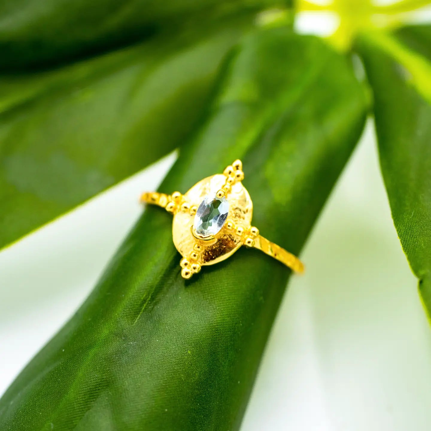 Royal Blue Topaz Ring Gold Plated Sizes 7,8,9 - Moon Room Shop and Wellness