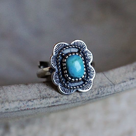 Asia Turquoise Solitaire Ring Solid 925 Sterling Silver - Moon Room Shop and Wellness