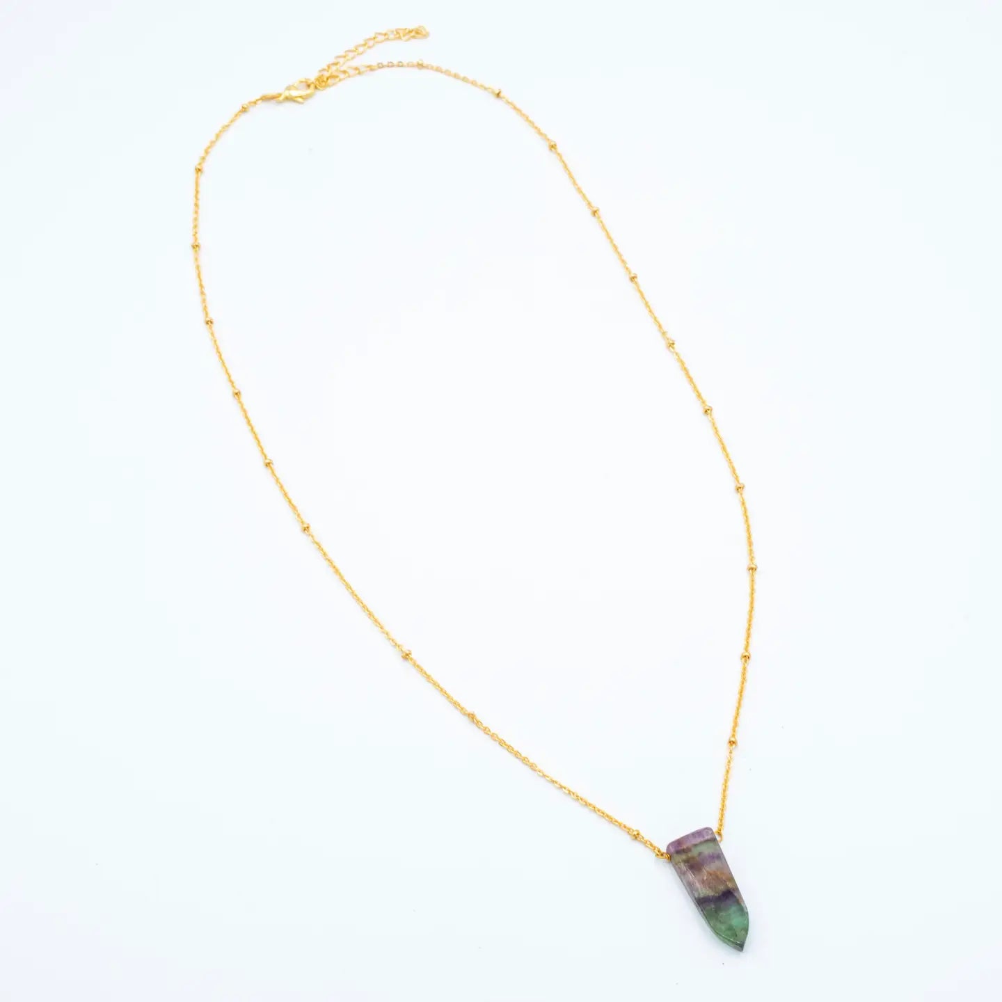 Fluorite Gold Plated Necklace
