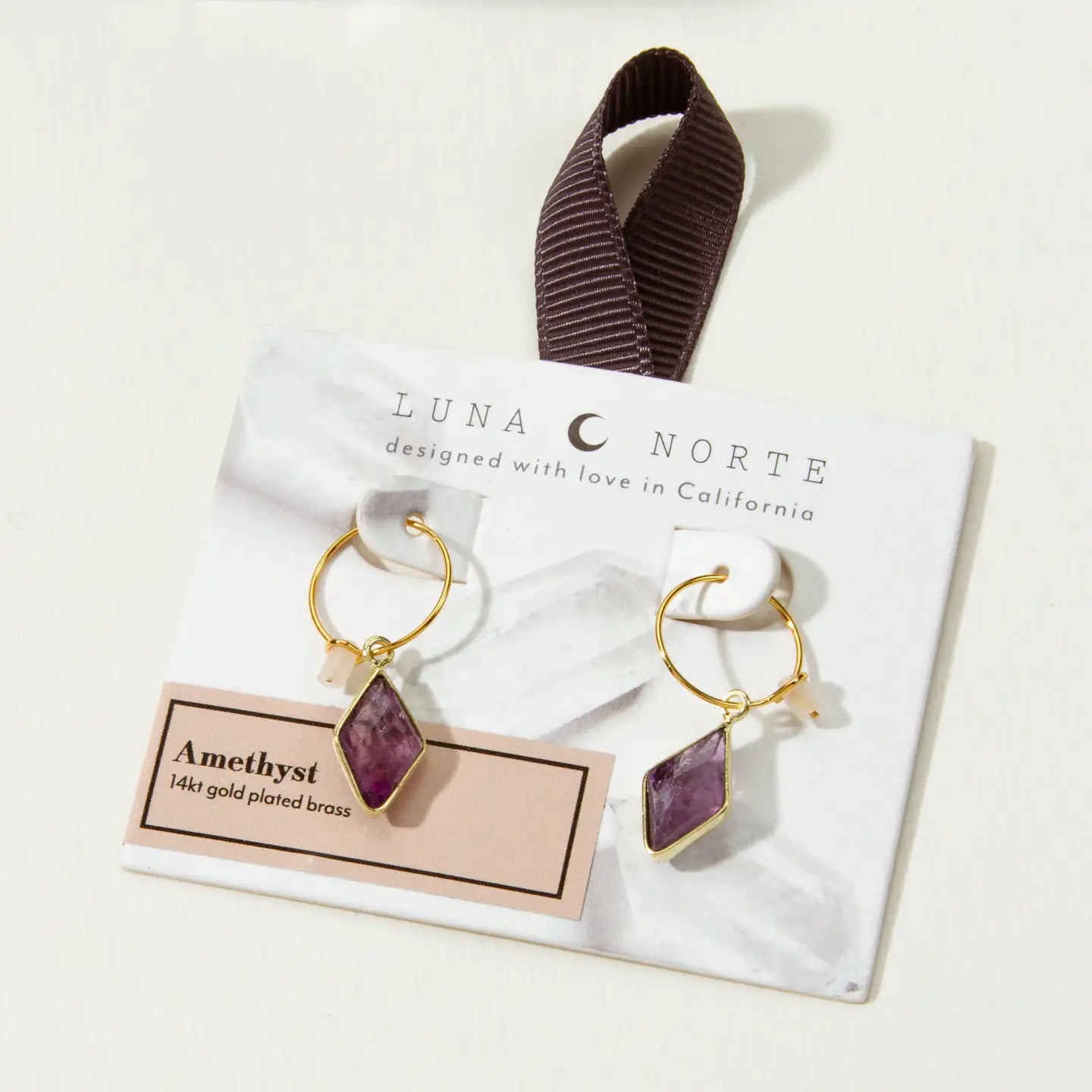 Amethyst-Gem Mini Hoops - Moon Room Shop and Wellness