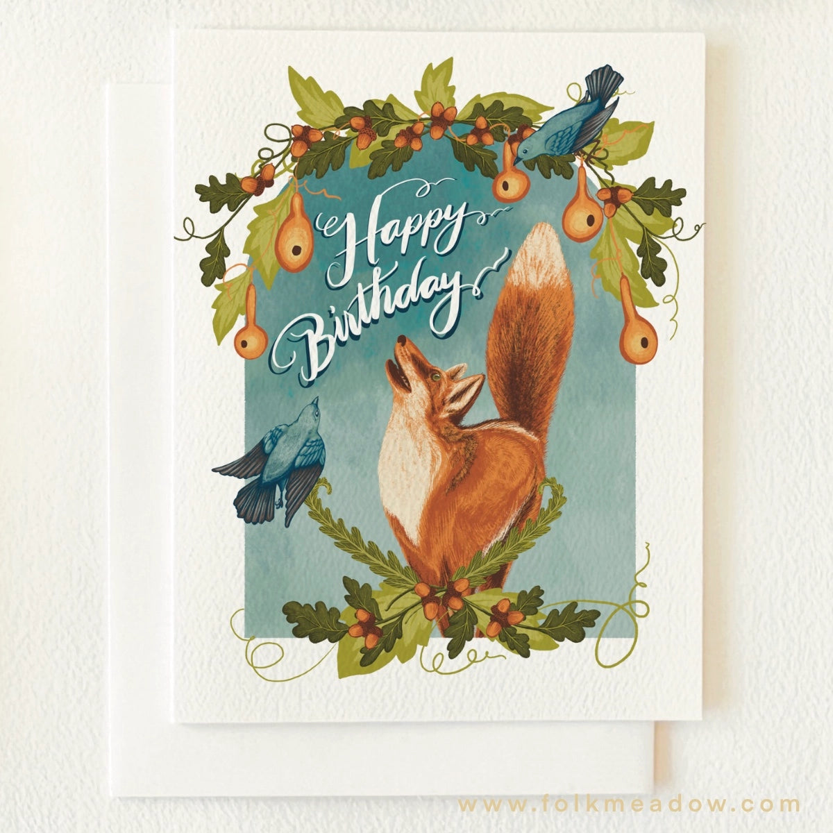Fox in the Garden Birthday Card by Folk Meadow - Moon Room Shop and Wellness