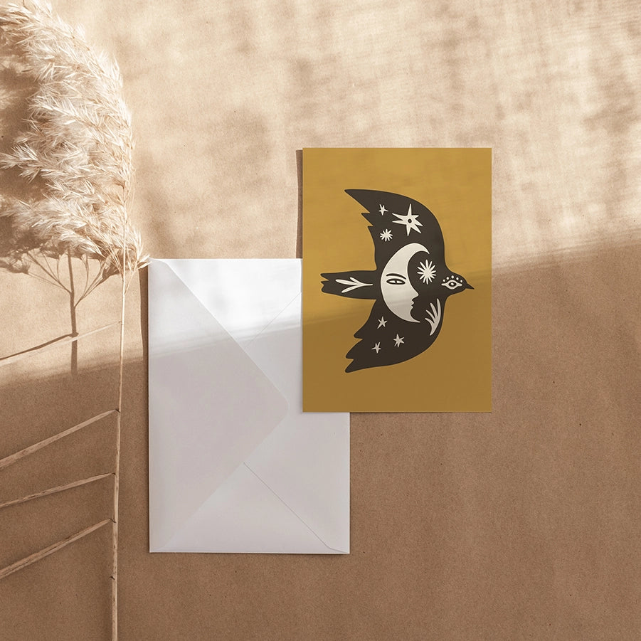 Peaceful Flight Greeting Card - Moon Room Shop and Wellness