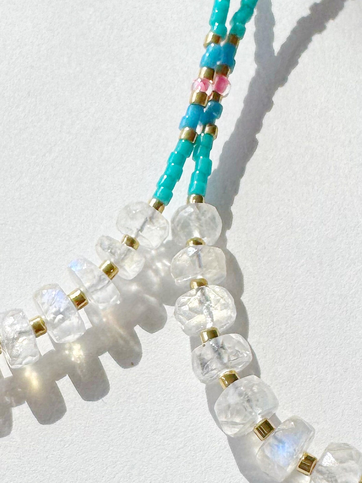 Pink Opal + Moonstone Handmade Seed Bead Earrings🌝💫 - Moon Room Shop and Wellness