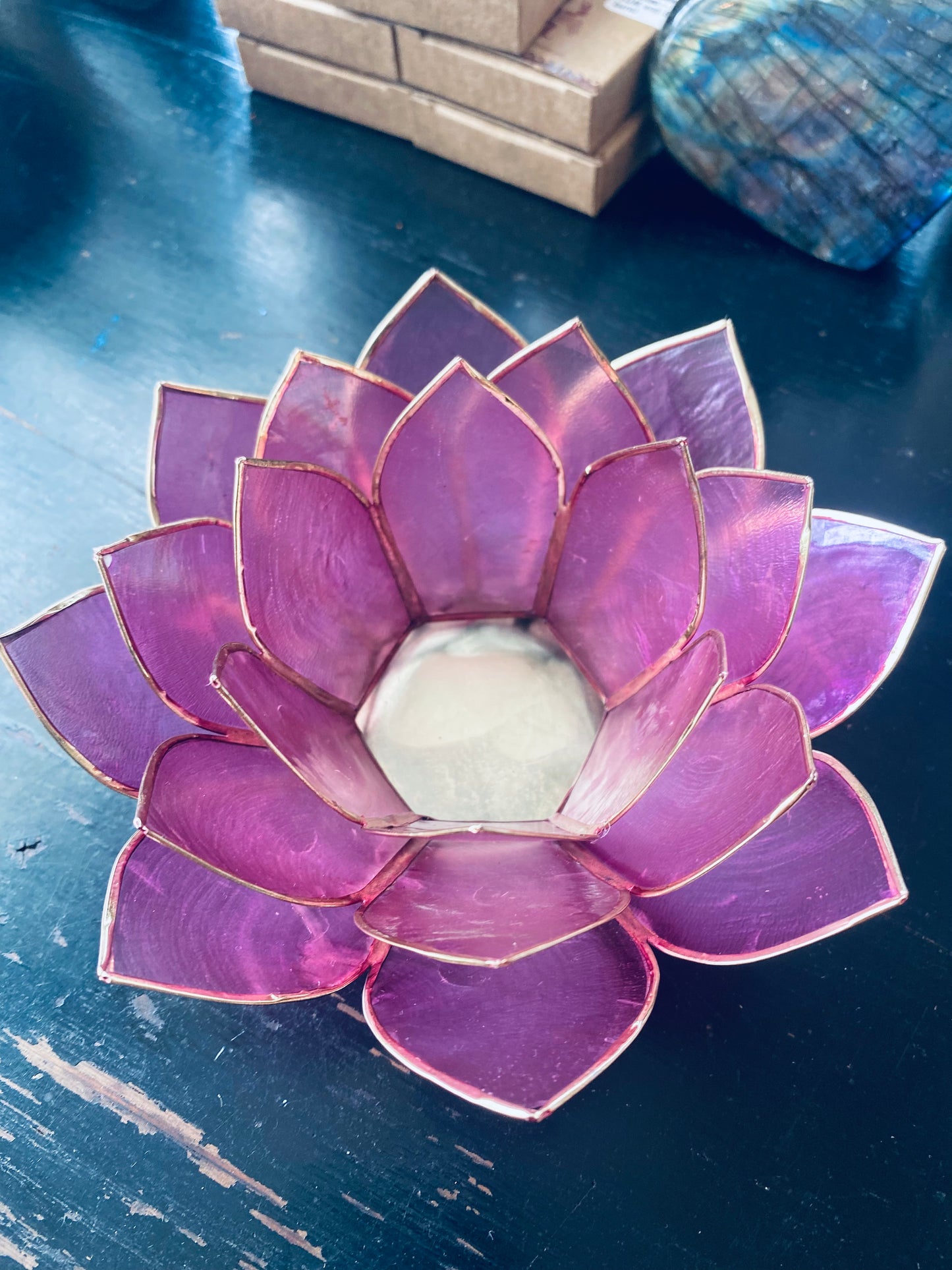 Gemstone Lotus Tlight Collection- -Amethyst - Moon Room Shop and Wellness