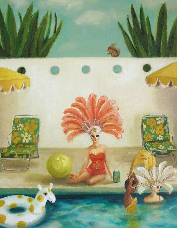 Poolside Art Print- 8.5" X 11" - Moon Room Shop and Wellness