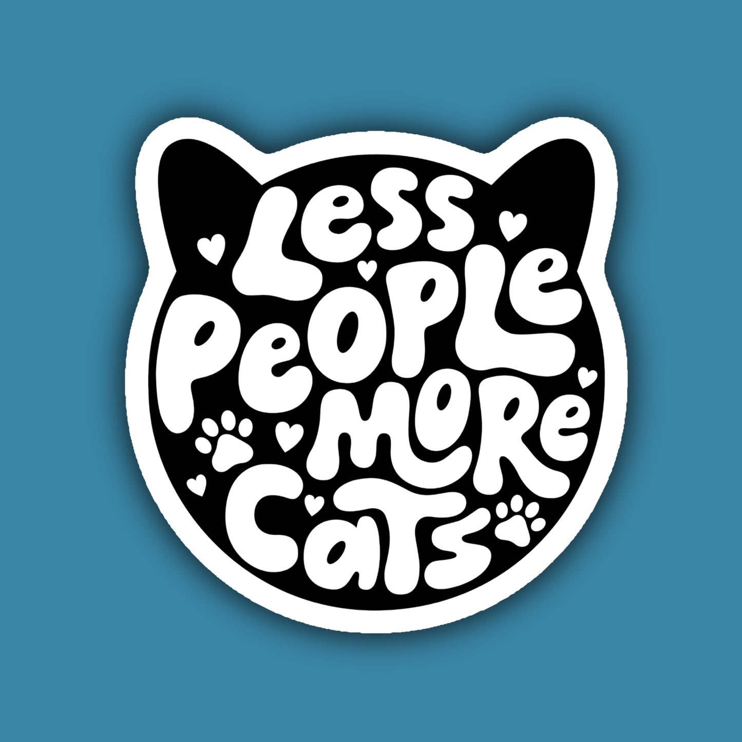 Less People More Cats Sticker - Moon Room Shop and Wellness
