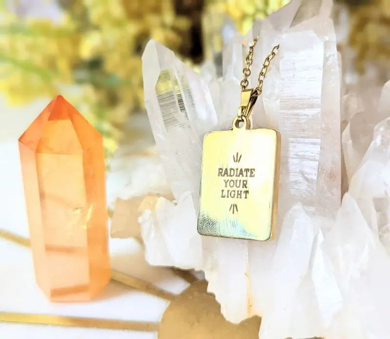 Tarot Sun Necklace- major Arcana-14kt gold plated Stainless Steel - Moon Room Shop and Wellness