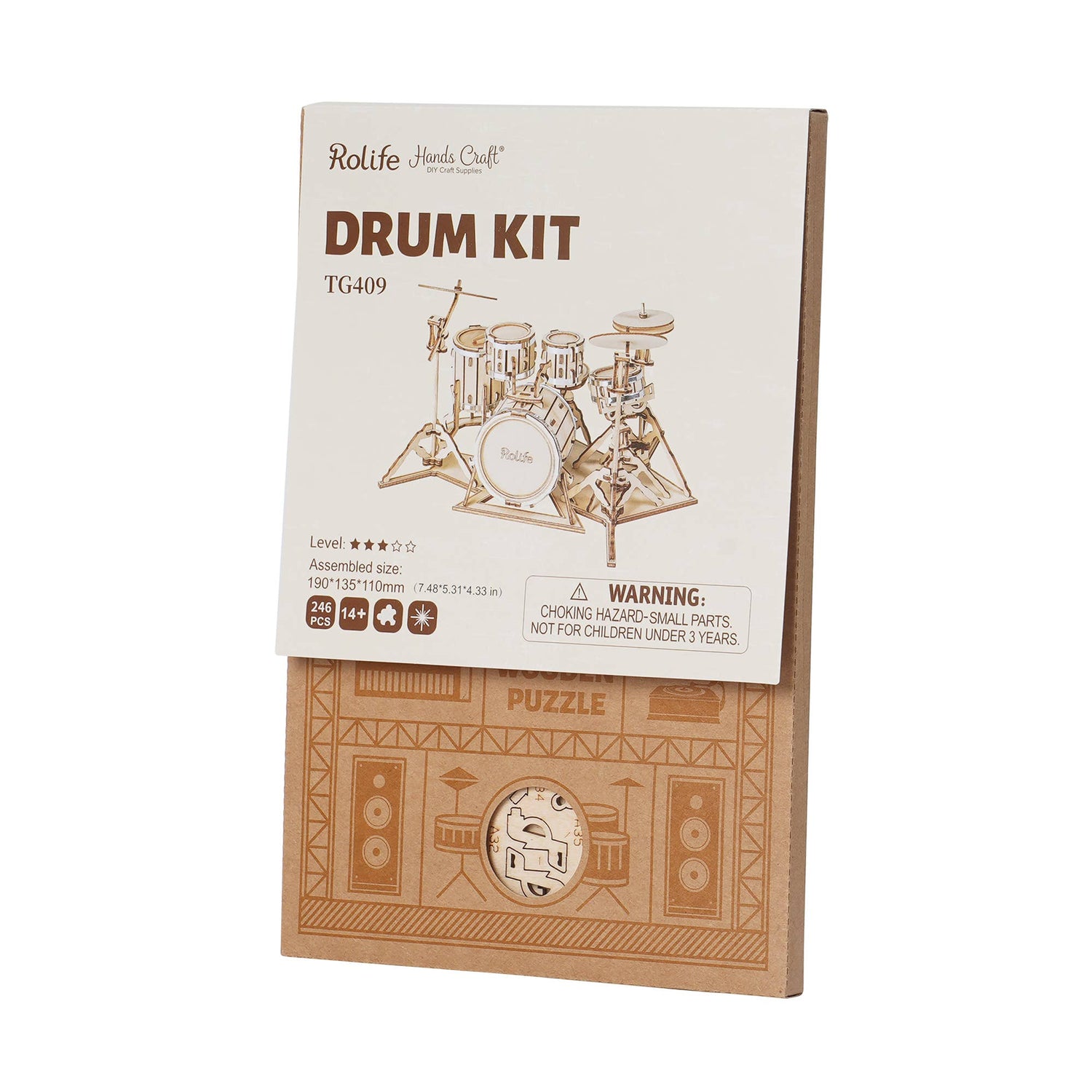 3D Wooden Puzzle- Drum Kit - Moon Room Shop and Wellness