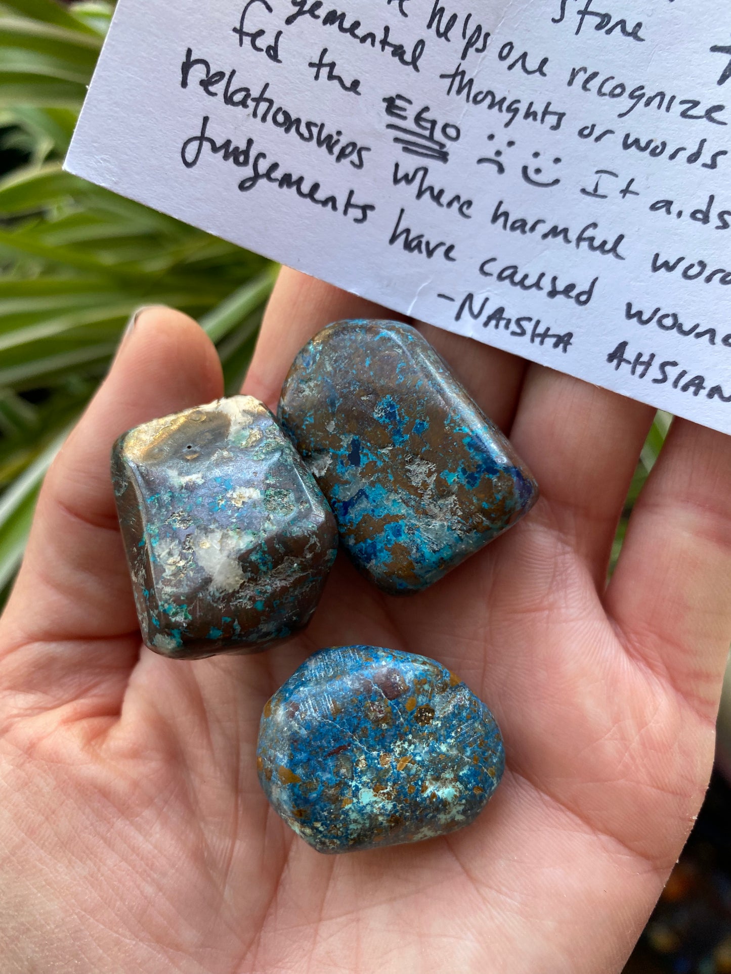 Blue Shattuckite w/ Cuprite tumbled Stone - Moon Room Shop and Wellness