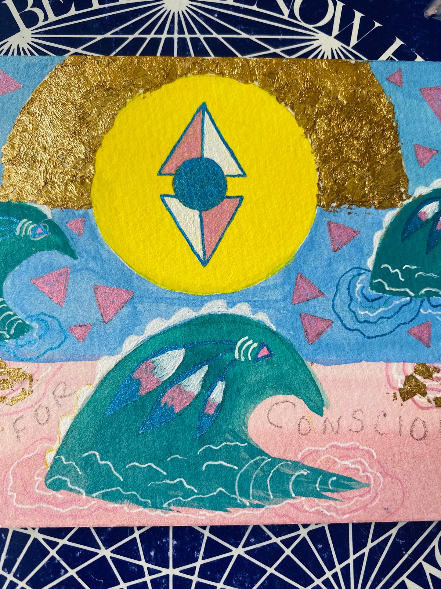 Pray for Consciousness- Original 4x6 - Moon Room Shop and Wellness