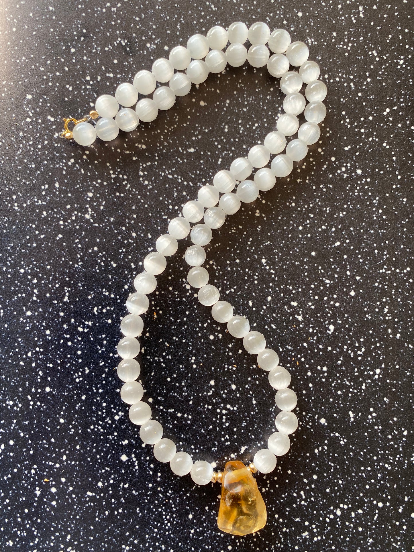 Selenite + Citrine pendant o.o.a.k. Necklace - Moon Room Shop and Wellness