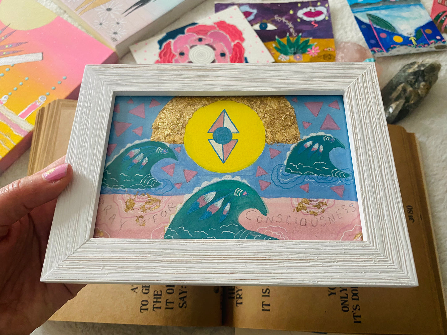 Pray for Consciousness- Original 4x6 - Moon Room Shop and Wellness