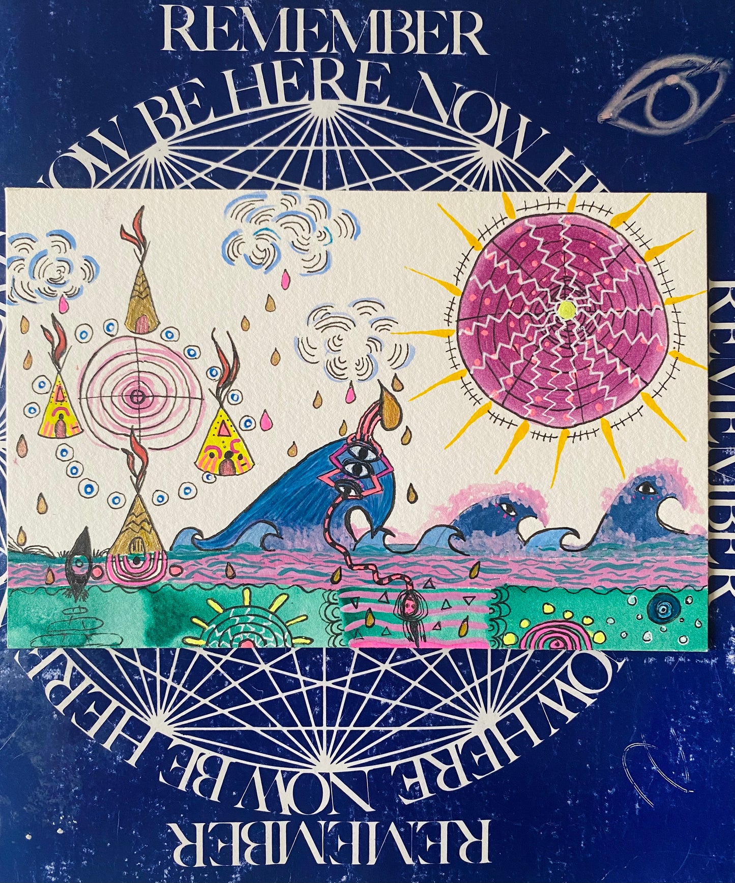 Earth Turns, Sun Sings - Original 4x6 - Moon Room Shop and Wellness