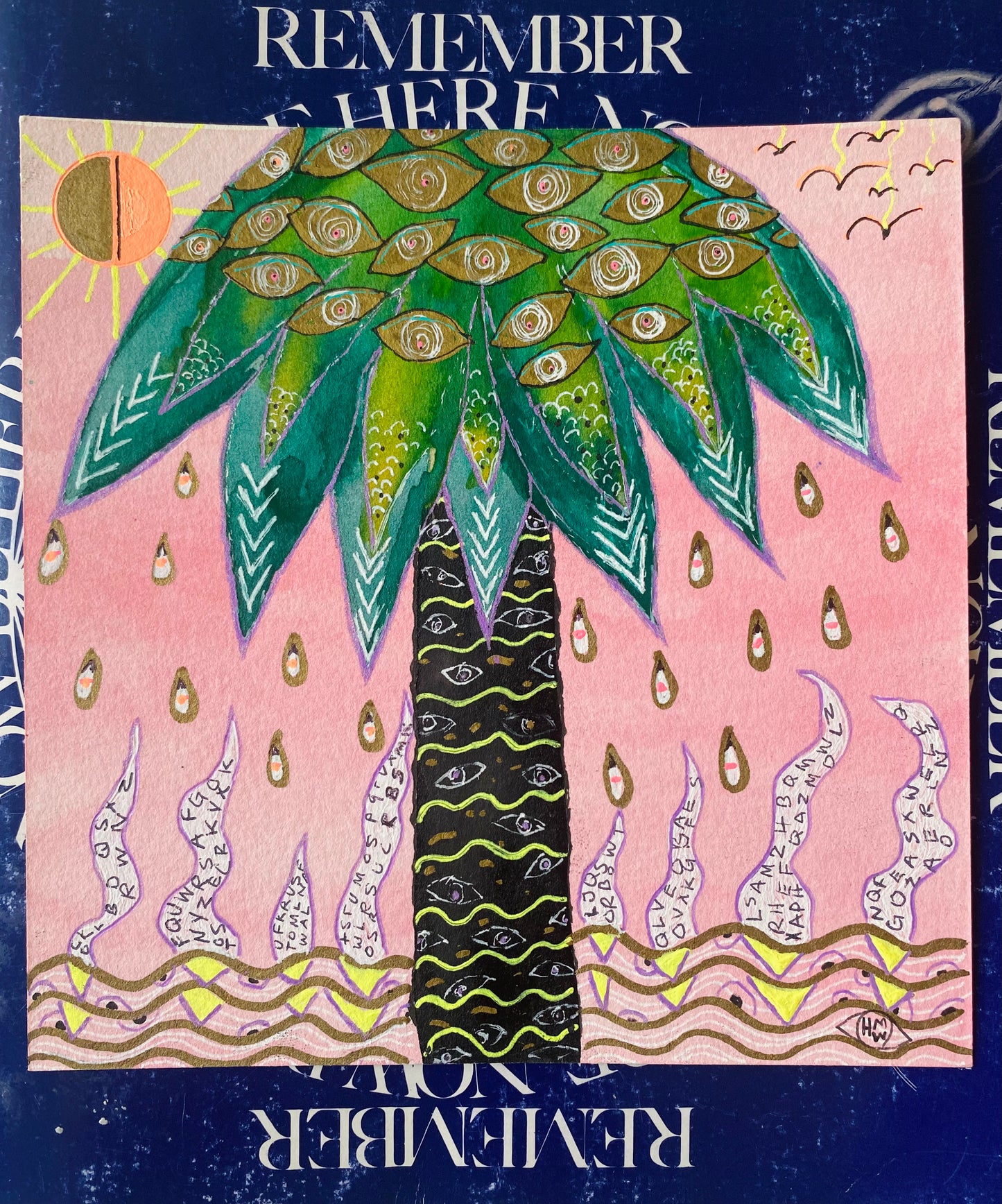 SAD PALM - Original 6x6 - Moon Room Shop and Wellness