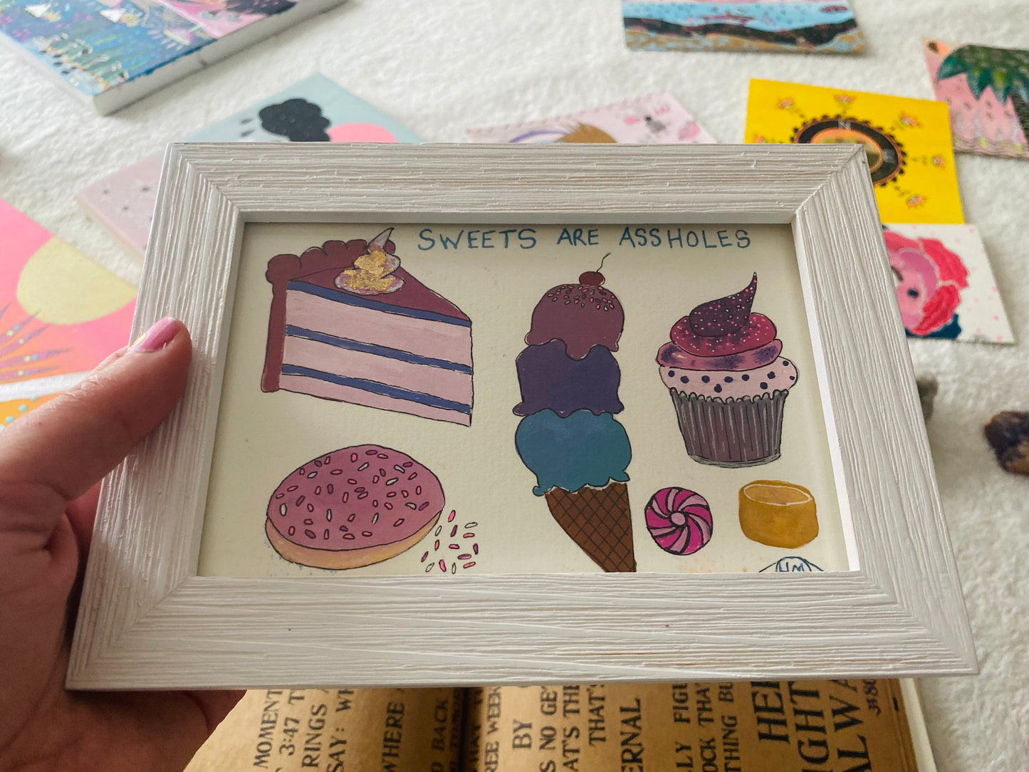 Sweets are Assholes - Original 4x6 - Moon Room Shop and Wellness