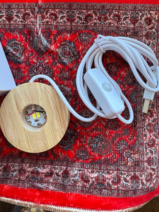 LED white light wood stand - Moon Room Shop and Wellness