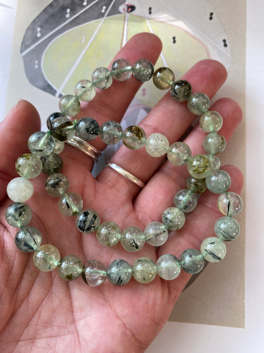Prehnite Stretch Bracelet 8mm - Moon Room Shop and Wellness