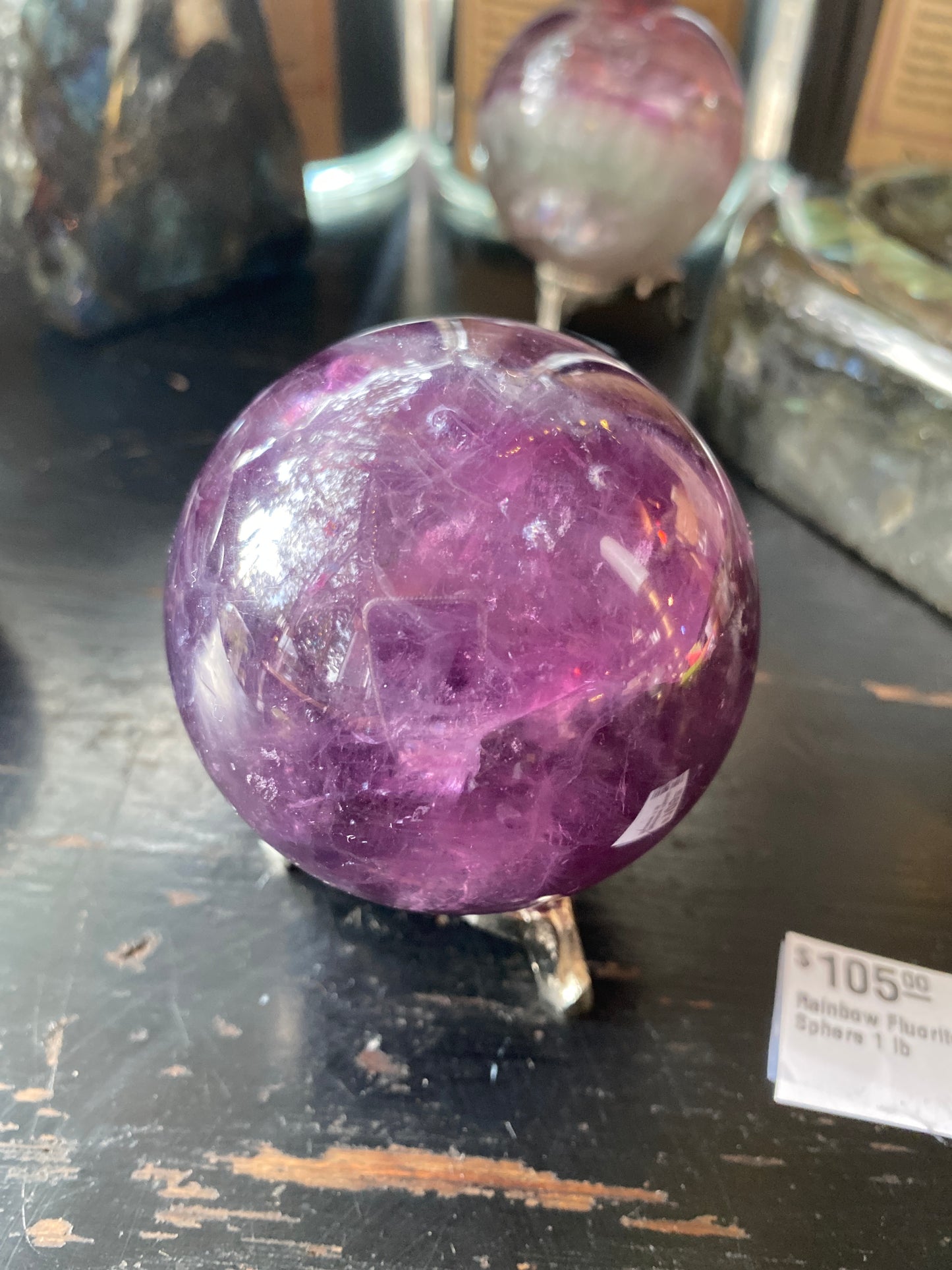 Rainbow Fluorite Sphere 1 lb - Moon Room Shop and Wellness