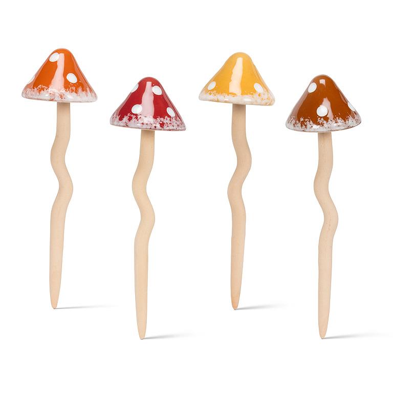 Medium Wobbly Dot Mushroom Stake 9"H - Moon Room Shop and Wellness