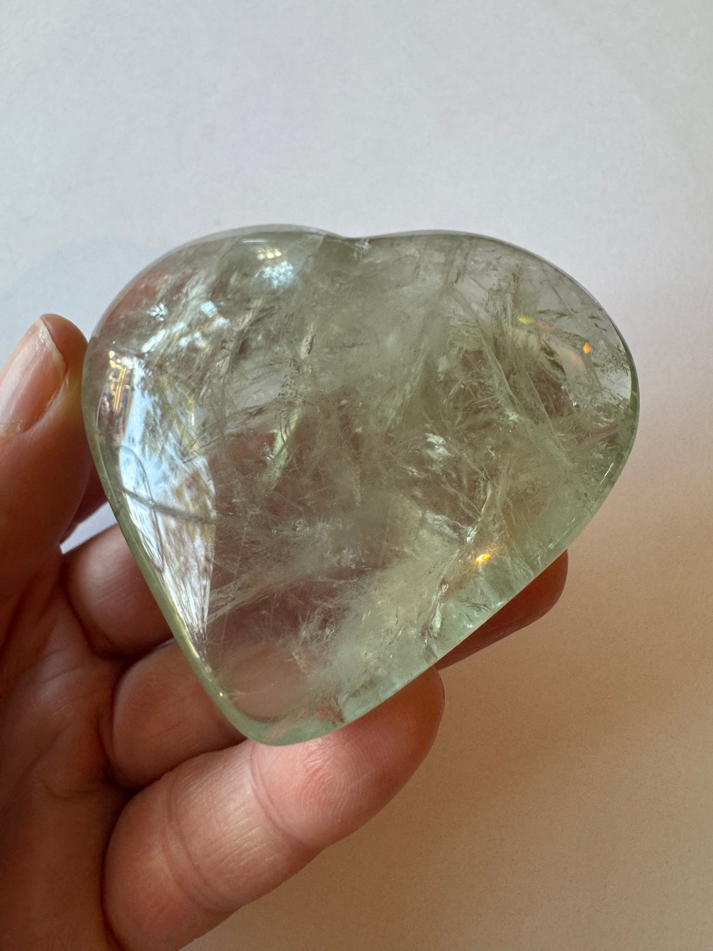 Prasiolite aka Green Amethyst Heart (heat treated)  99 g - Moon Room Shop and Wellness