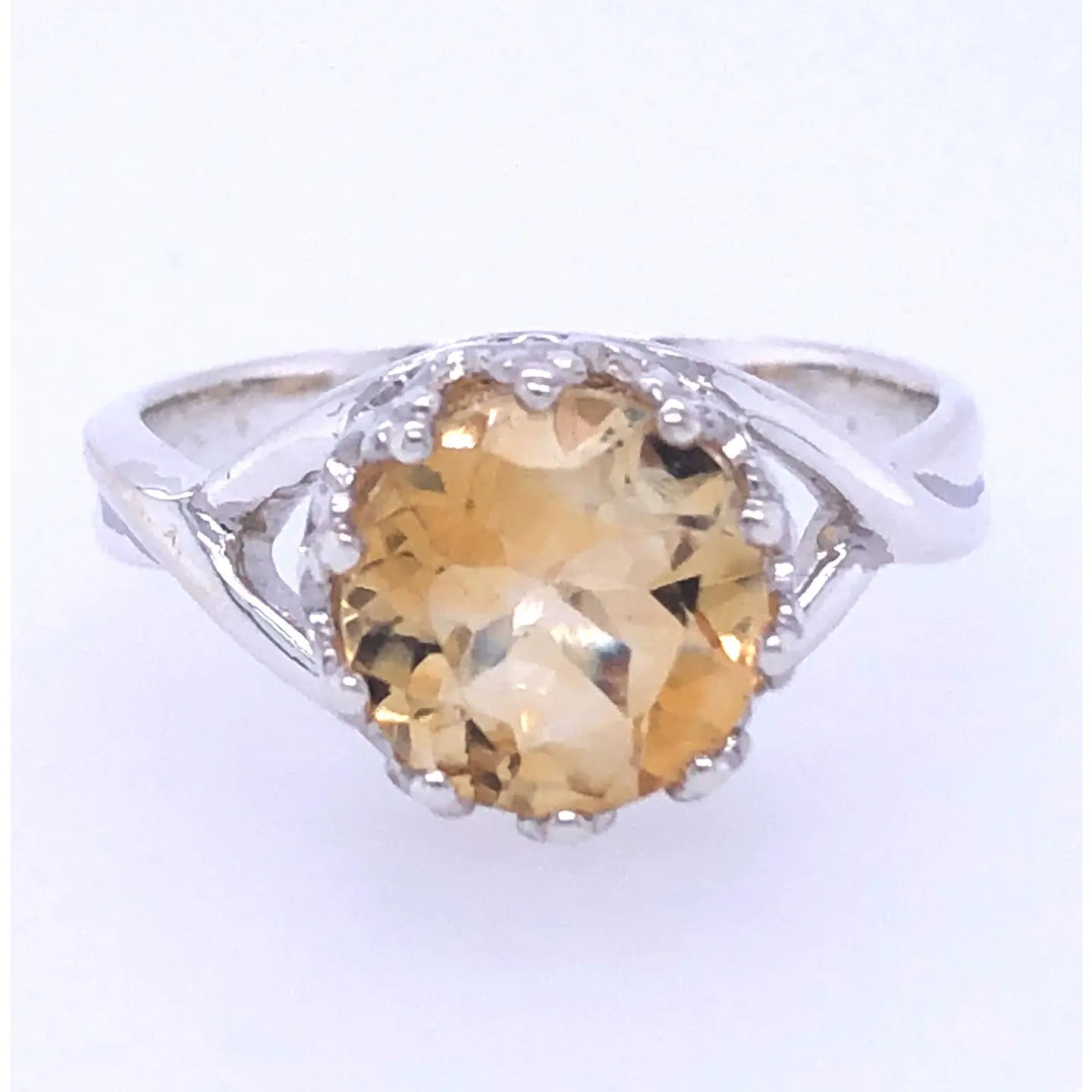 Citrine Faceted Sterling Silver Ring Size 8 - Moon Room Shop and Wellness