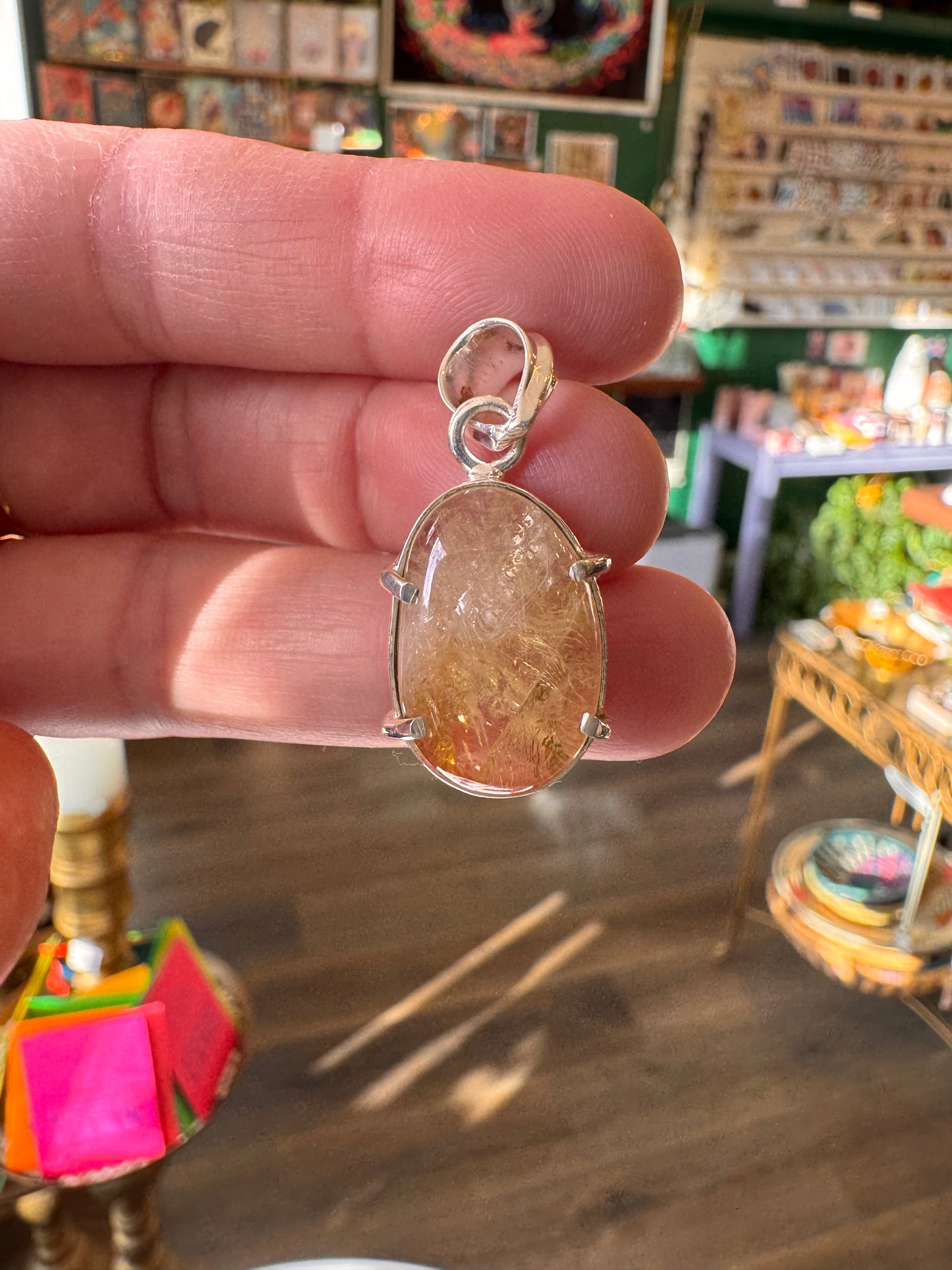 Citrine  Sterling Silver Pendant & Chain - Moon Room Shop and Wellness
