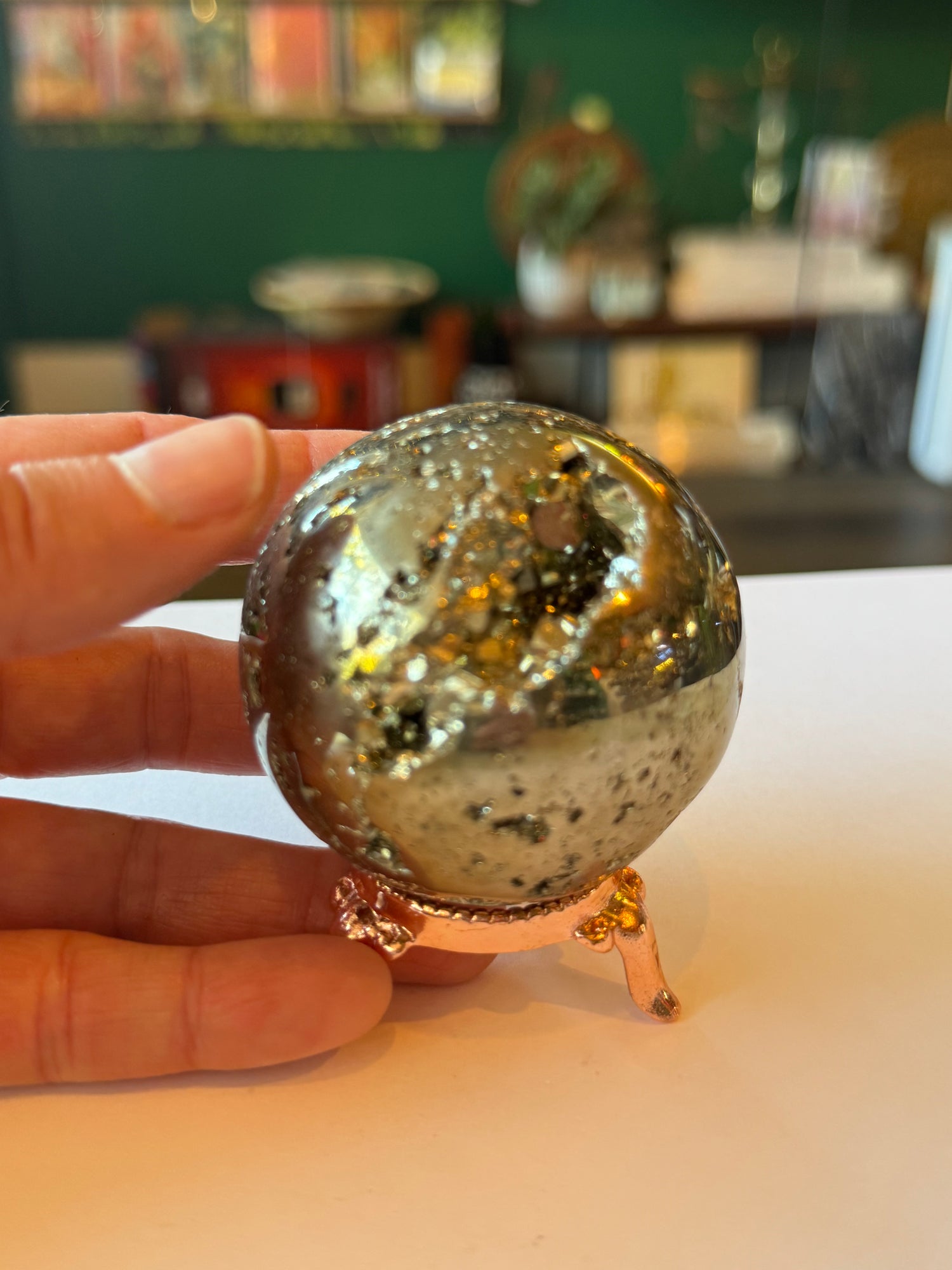 Pyrite Sphere 371 g Peru - Moon Room Shop and Wellness