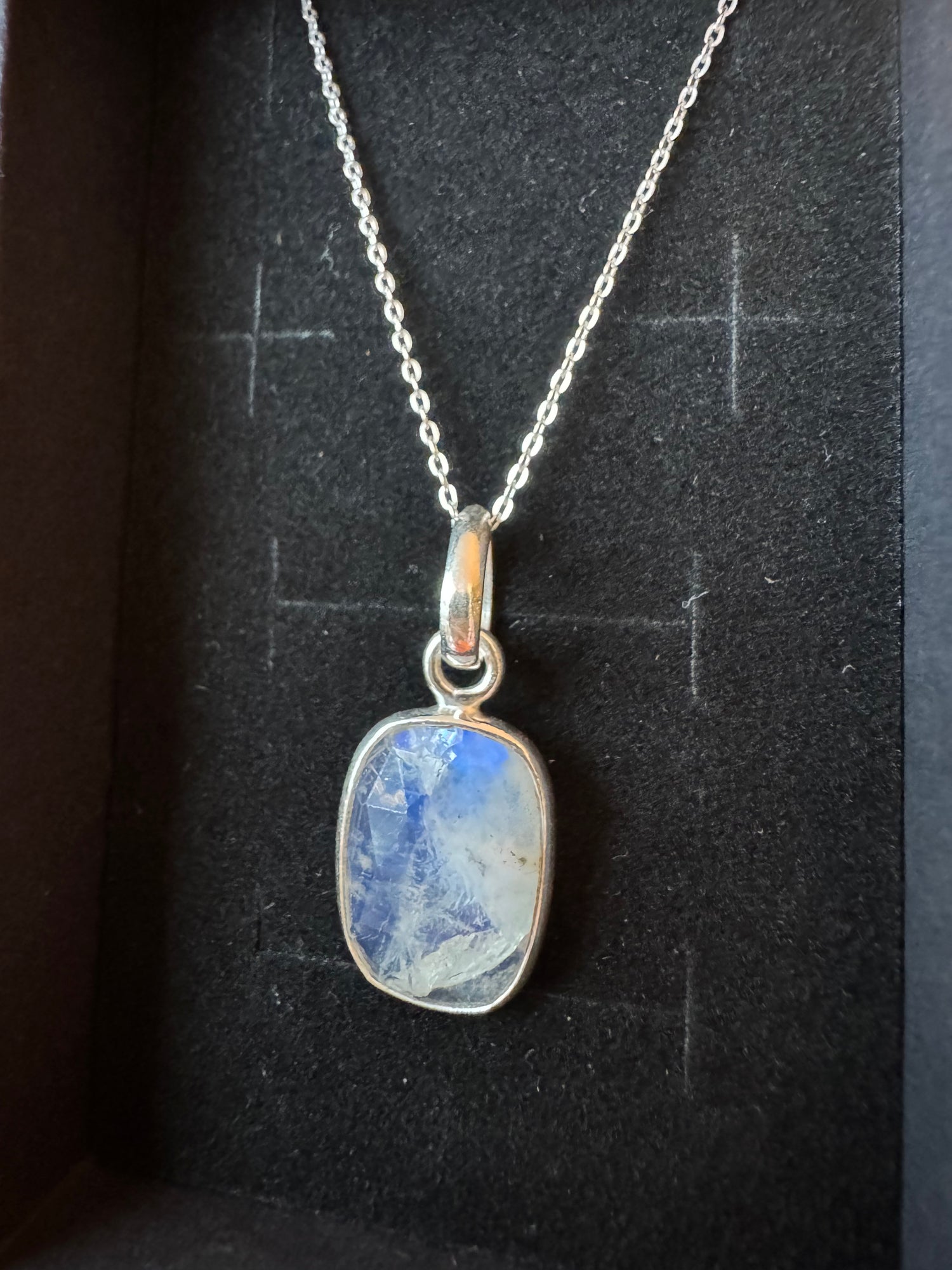 Moonstone Sterling Silver Necklace 20 " Chain - Moon Room Shop and Wellness