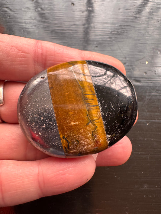 Triple Protection Palmstone hematite-tiger's eye- obsidian - Moon Room Shop and Wellness