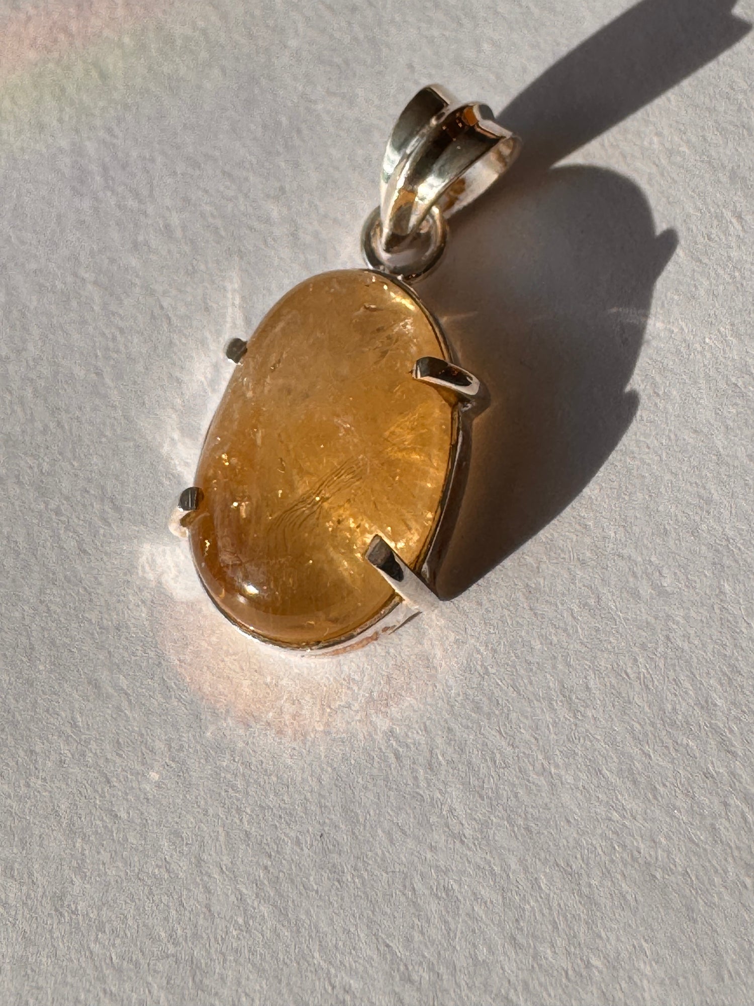 Citrine  Sterling Silver Pendant & Chain - Moon Room Shop and Wellness